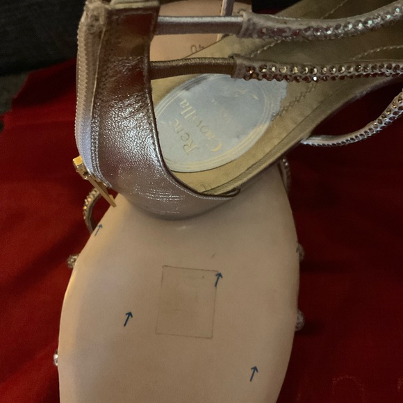 NEW RENE CAOVILLA 40 jeweled crystal gladiator sandals, gold and silver 9.5 flat - Picture 11 of 11